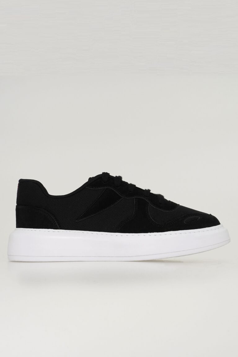Hakiki Deri Erkek Sneaker Bağcıklı Nubuk Detaylı Rahat Taban