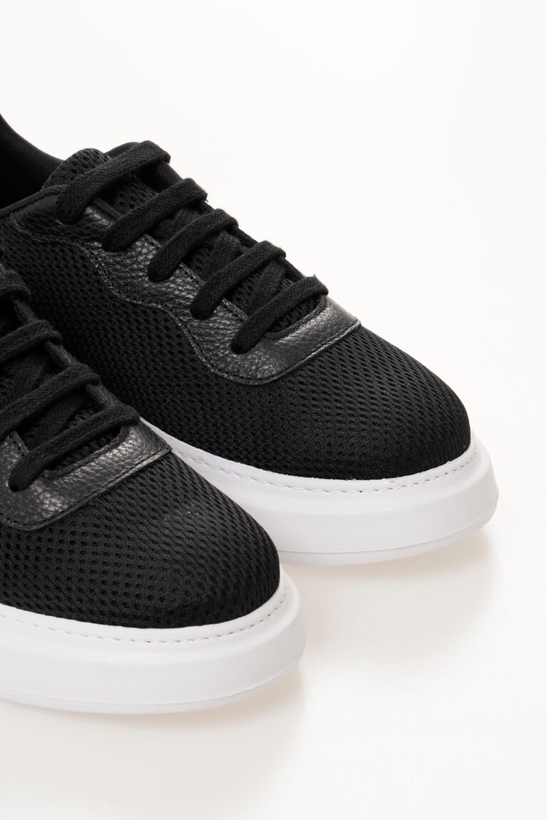 Hakiki Deri Erkek Fileli Sneaker Spor Ayakkabı Bağcıklı - Görsel 3