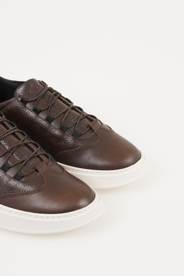 Hakiki Deri Erkek Sneaker Kalın Tabanlı Bağcıklı Casual Ayakkabı - Görsel 3