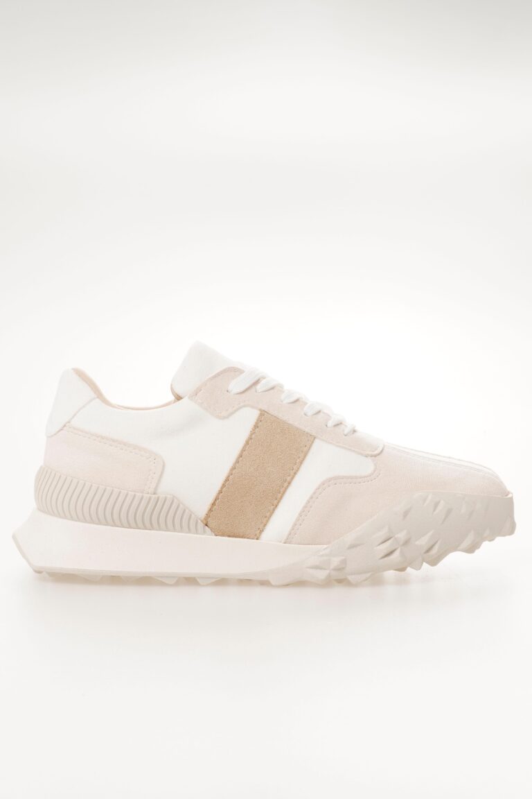 Kadın Sneaker Bağcıklı Spor Ayakkabı Tırtık Tabanlı