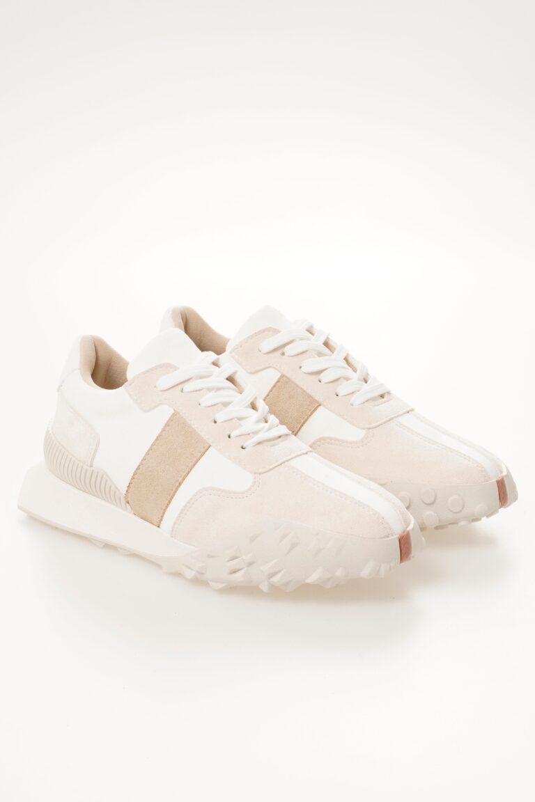 Kadın Sneaker Bağcıklı Spor Ayakkabı Tırtık Tabanlı - Görsel 2