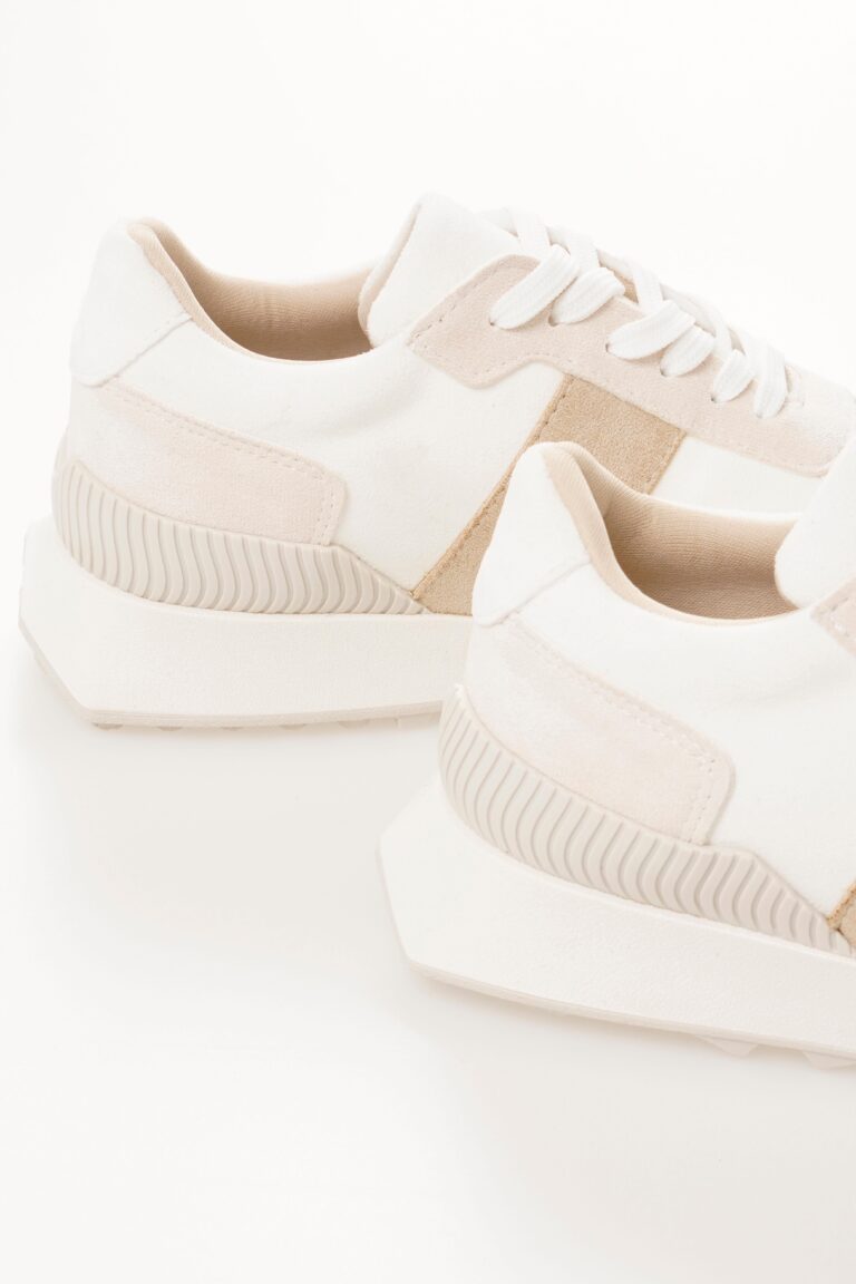 Kadın Sneaker Bağcıklı Spor Ayakkabı Tırtık Tabanlı - Görsel 4