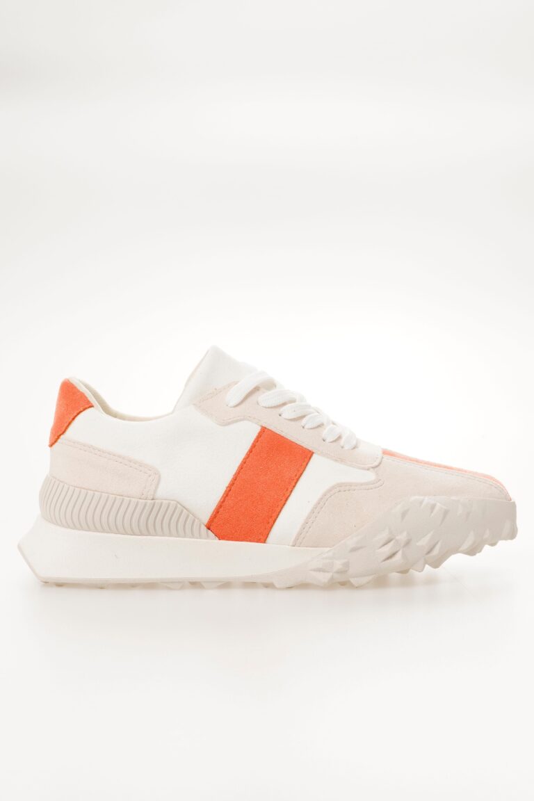 Kadın Sneaker Bağcıklı Spor Ayakkabı Tırtık Tabanlı