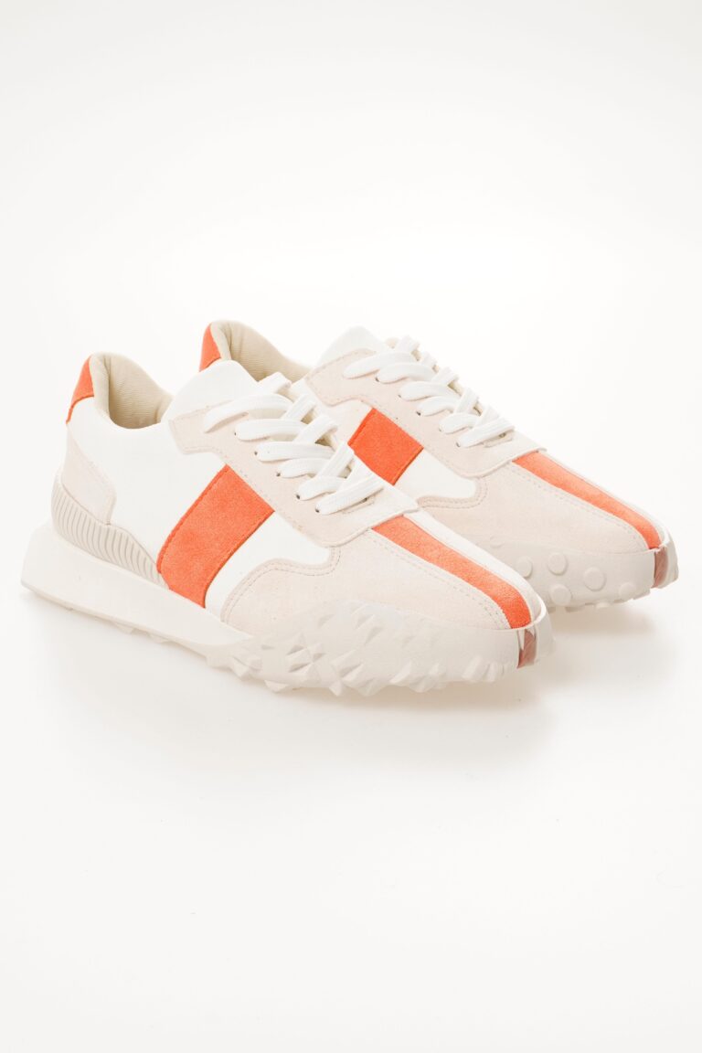 Kadın Sneaker Bağcıklı Spor Ayakkabı Tırtık Tabanlı - Görsel 2