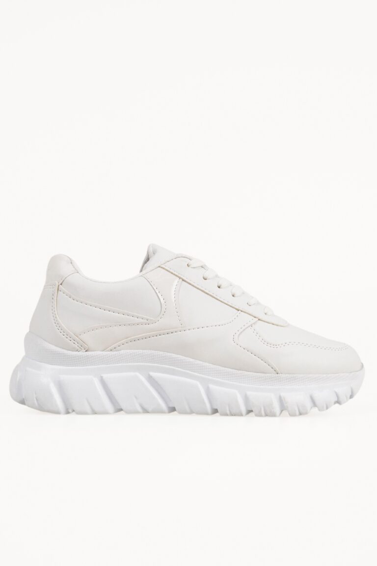 Hakiki Deri Kadın Sneaker Bağcıklı Kalın Tabanlı Ayakkabı