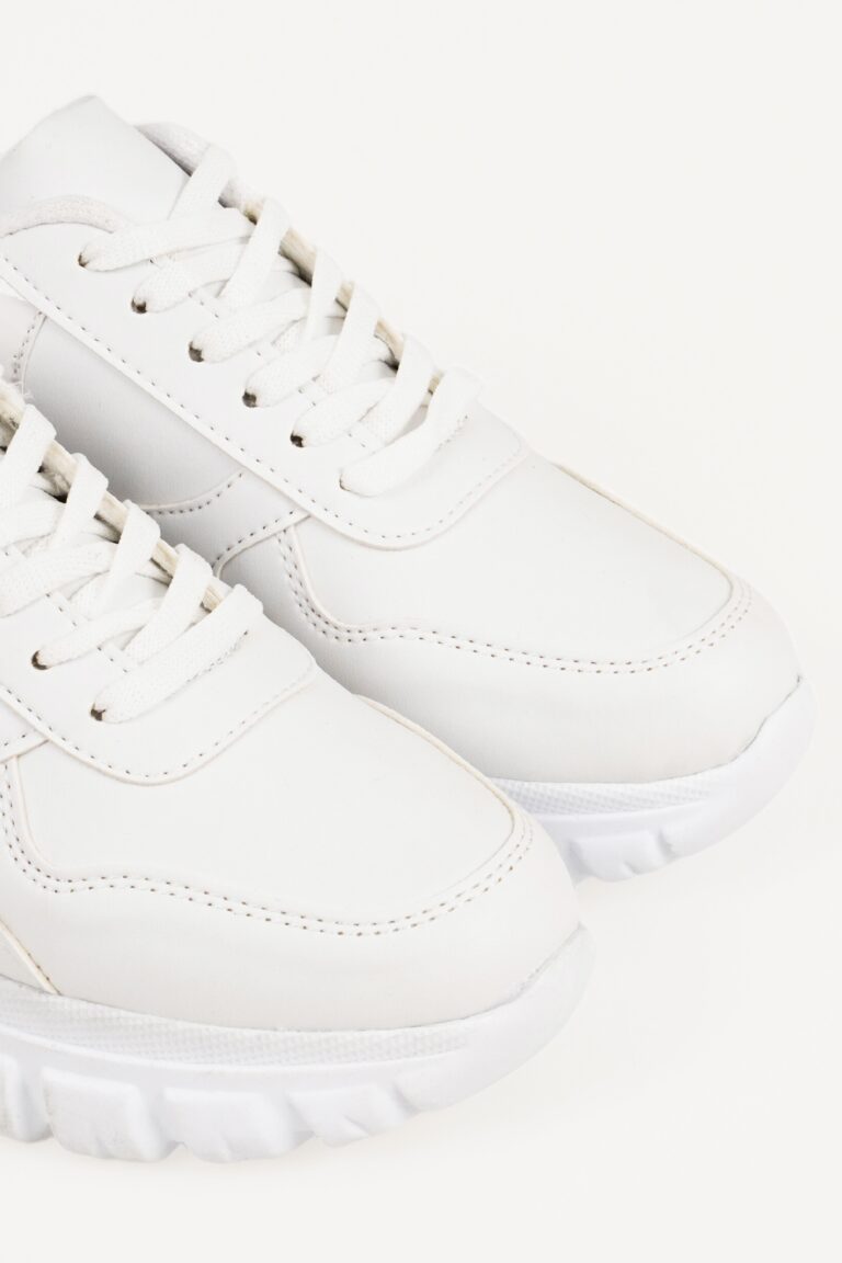 Hakiki Deri Kadın Sneaker Bağcıklı Kalın Tabanlı Ayakkabı - Görsel 3