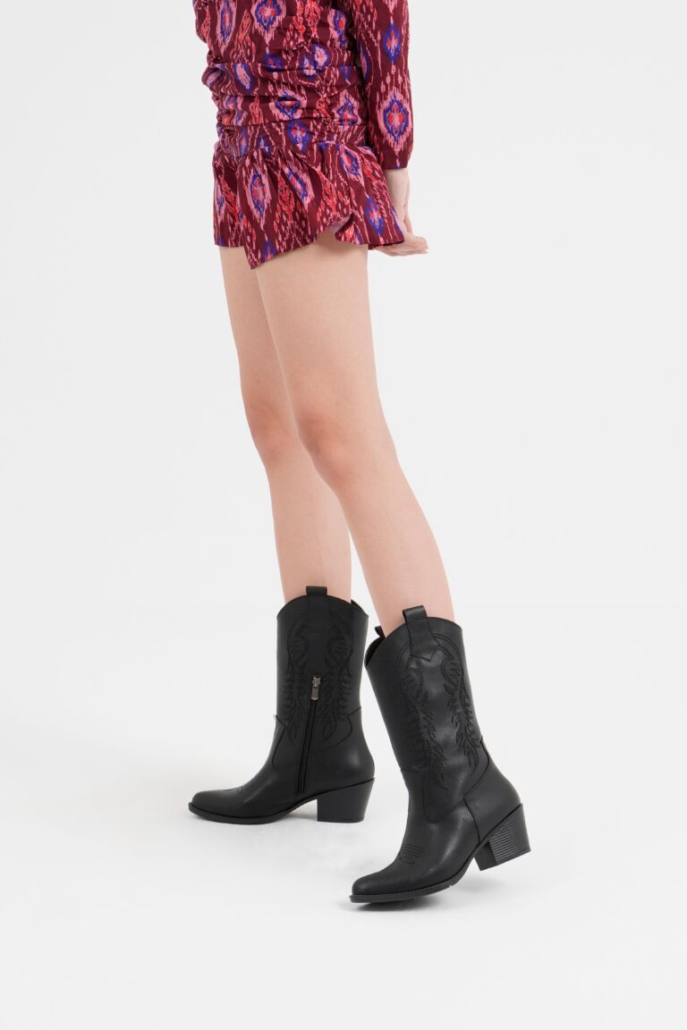 Kadın Topuklu Kovboy Çizme Uzun Cowgirl Bot - Görsel 3