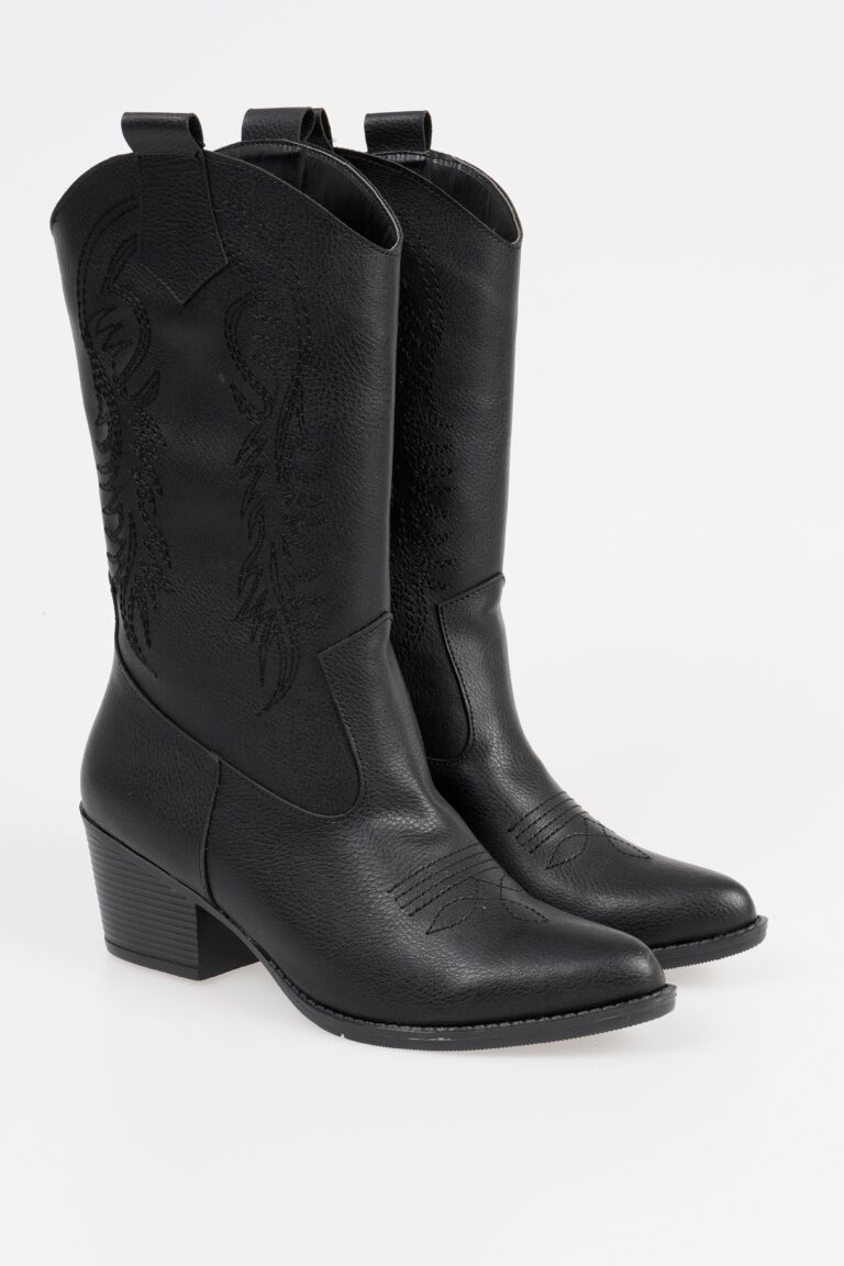 Kadın Topuklu Kovboy Çizme Uzun Cowgirl Bot - Görsel 4