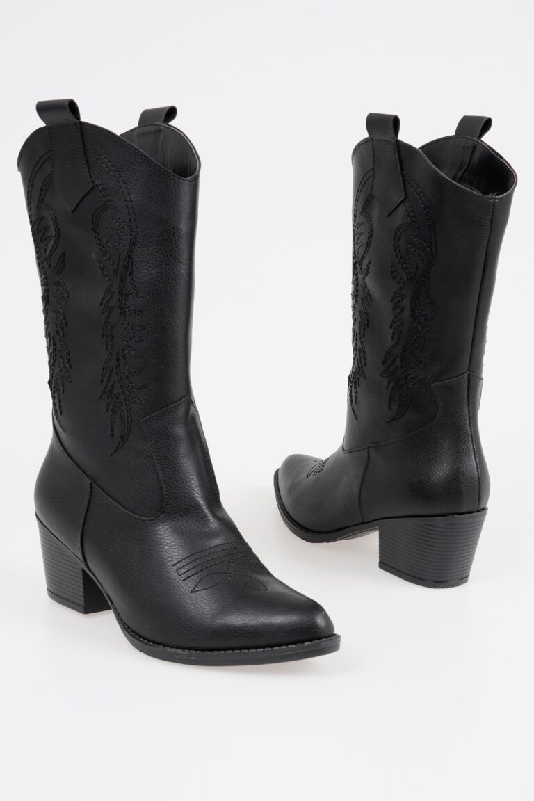 Kadın Topuklu Kovboy Çizme Uzun Cowgirl Bot - Görsel 6