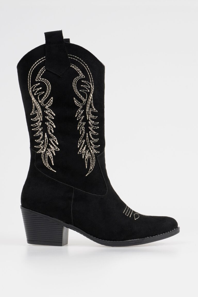 Kadın Topuklu Kovboy Çizme Uzun Cowgirl Bot - Görsel 2