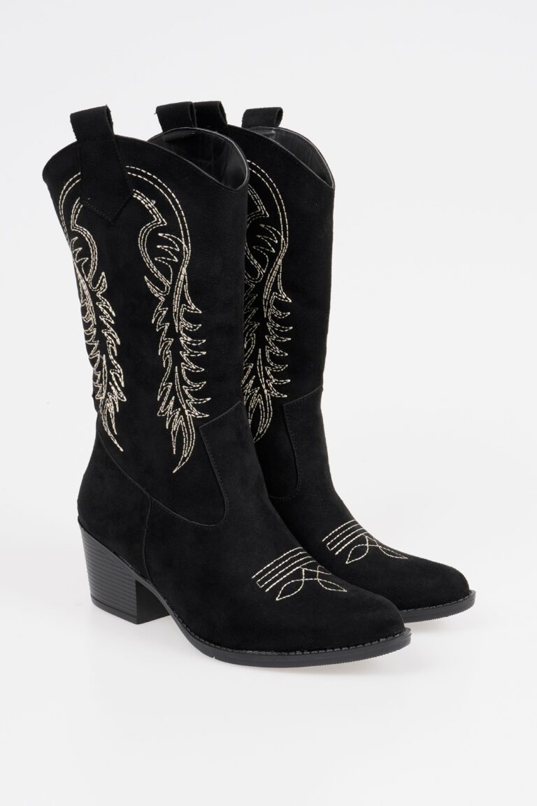 Kadın Topuklu Kovboy Çizme Uzun Cowgirl Bot - Görsel 4