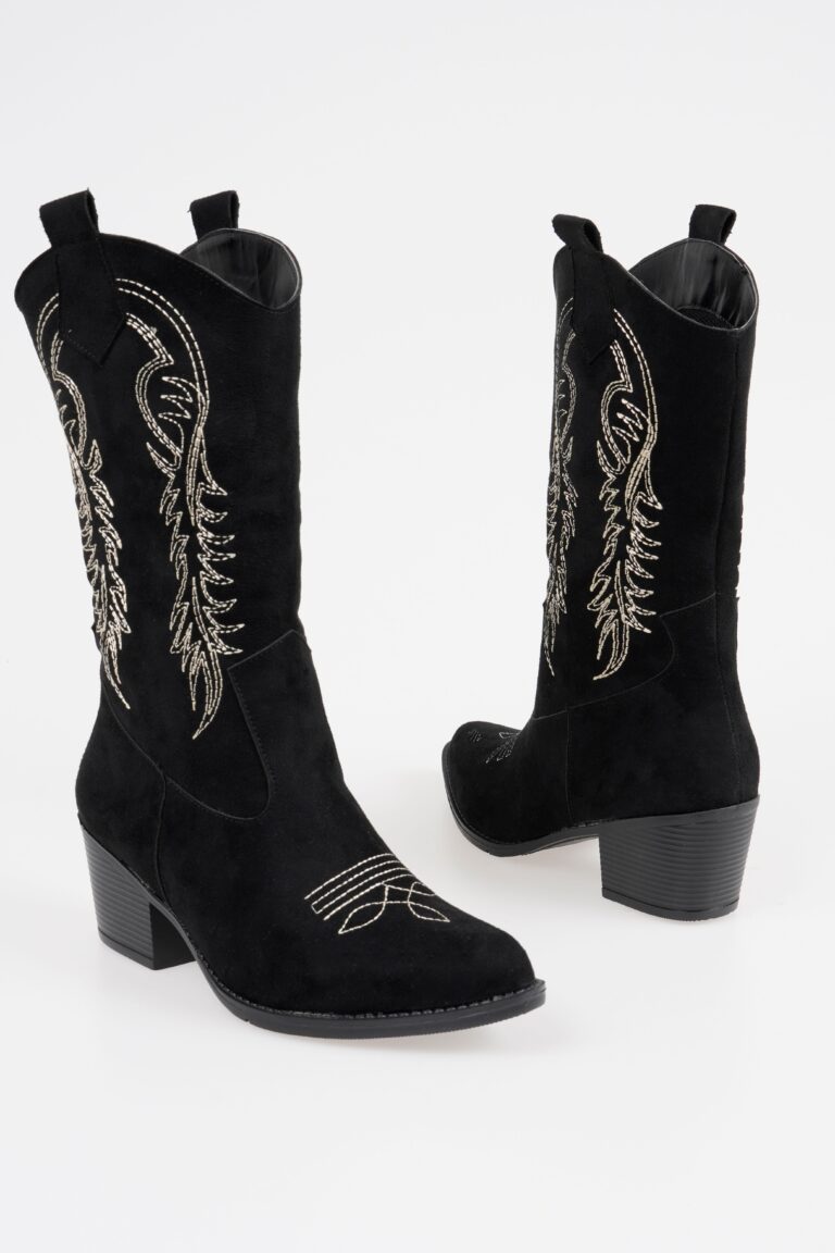Kadın Topuklu Kovboy Çizme Uzun Cowgirl Bot - Görsel 6